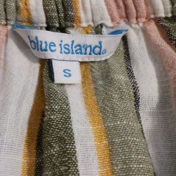 Blue Island Strapless Cotton Striped Hi-low Dress Tie Waist Size S‎ - Picture 12 of 14